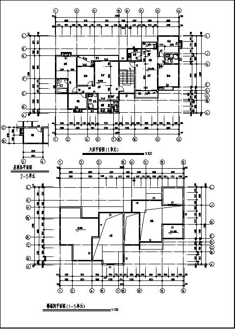 哈爾濱六層小區(qū)住宅樓建筑設計施工cad圖紙